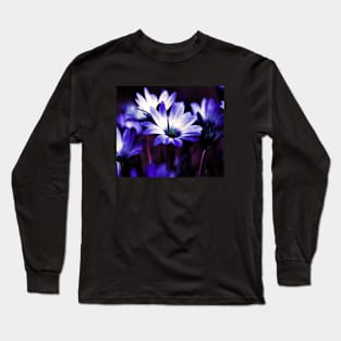 Indigo and Magenta Floral Art Long Sleeve T-Shirt